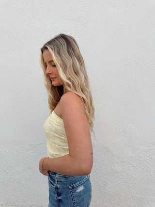 Tay Textured Tube Top - Yellow