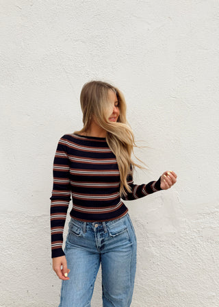 Navy Stripe Top