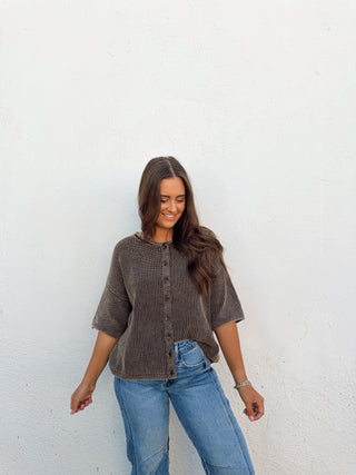 Kolly Cardigan - Washed Brown