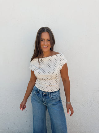 Patsy Polka Dot Top - Cream