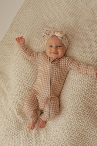 Gingham | Bamboo Zip Romper
