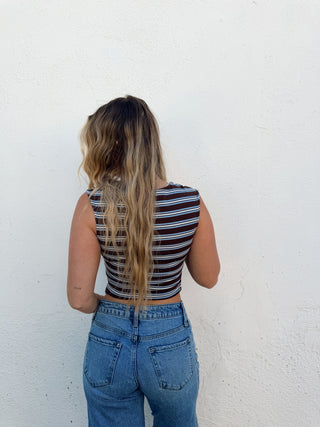 Jessa Tank- Brown/Blue