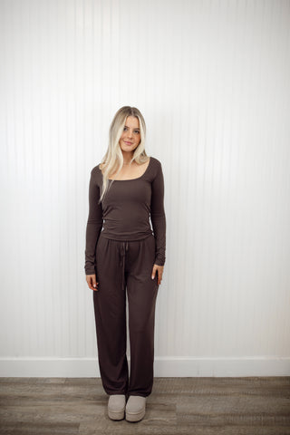 Brown Wide Leg Pants