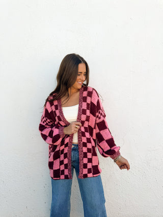 Karter Checkered Cardi