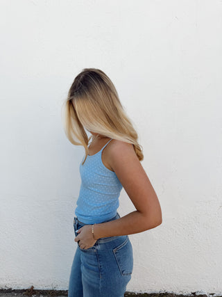 Polka Dot Tank - Light Blue