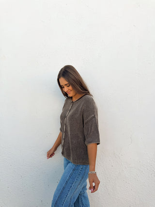 Kolly Cardigan - Washed Brown