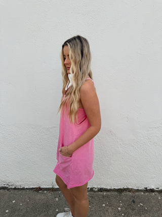 Leah Romper - Candy Pink