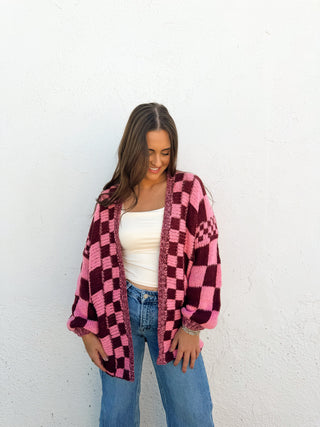 Karter Checkered Cardi