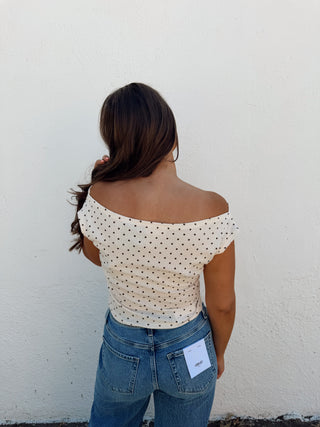 Patsy Polka Dot Top - Cream