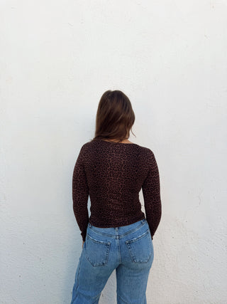 Lauren Leopard Scoop Neck Top