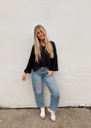 Jana Sweater Top - Black