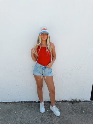 Brynn Floral Tank - Red