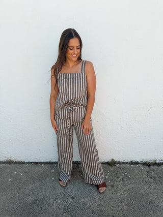 Matcha Stripe Set - Dark Brown