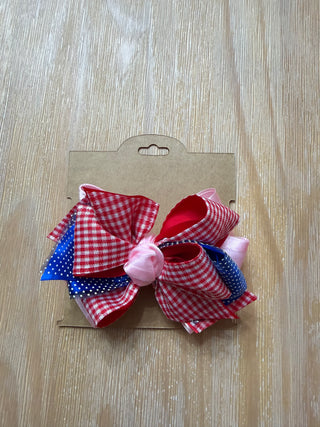Pattern Bow - Red/Pink/Blue