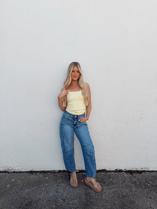 Polka Dot Tank - Pale Yellow