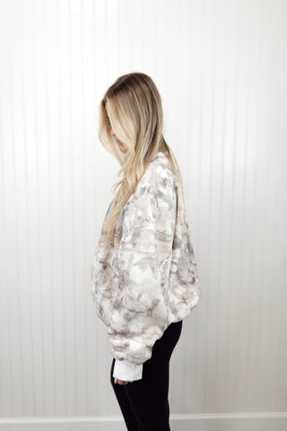 White Woodland Camo Crewneck