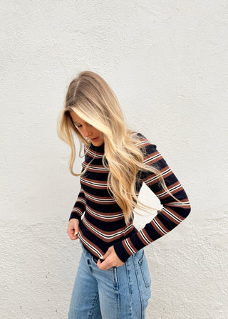 Navy Stripe Top