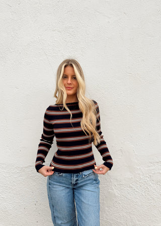 Navy Stripe Top