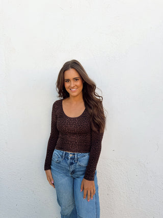Lauren Leopard Scoop Neck Top