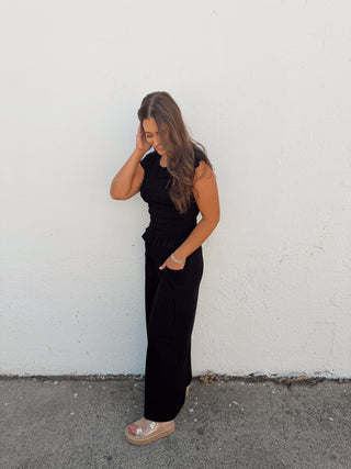 Aubrey Smocked Set - Black