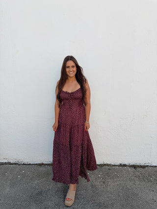 Hadley Polka Dot Dress - Plum