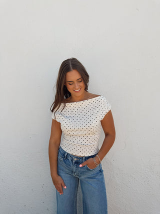Patsy Polka Dot Top - Cream