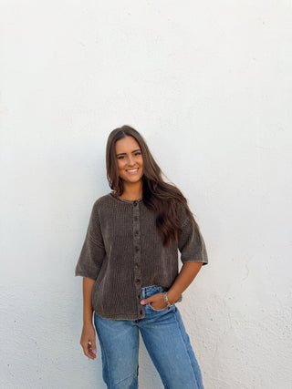Kolly Cardigan - Washed Brown