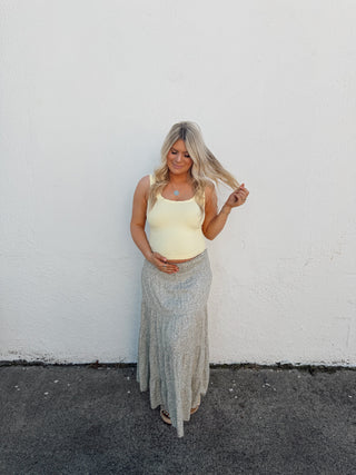 Sage Floral Skirt