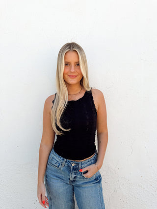 Brynn Floral Tank - Black