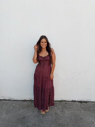 Hadley Polka Dot Dress - Plum