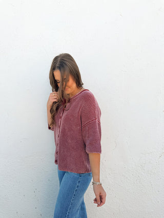Kolly Cardigan - Washed Burgundy