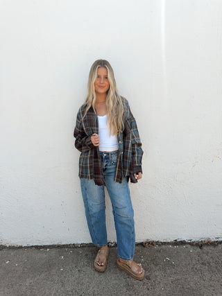 Kambrie Flannel - Chocolate/Blue