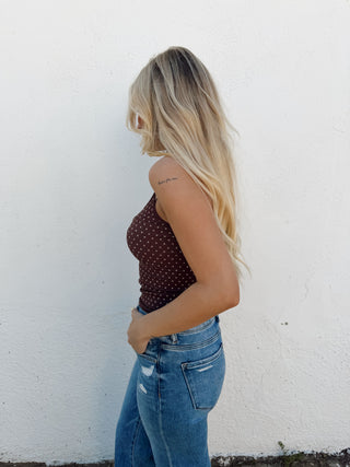 Polka Dot Tank - Brown