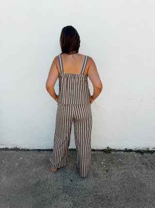Matcha Stripe Set - Dark Brown