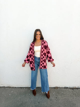 Karter Checkered Cardi