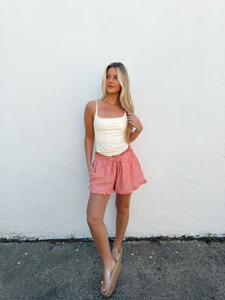Ricky Ruffle Shorts - Red