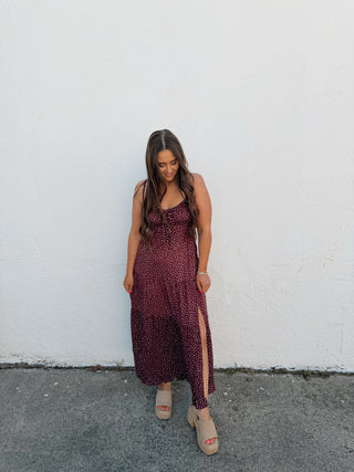 Hadley Polka Dot Dress - Plum