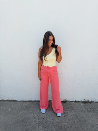 Day Dream Waffle Pants - Strawberry