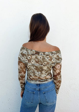 Halston Mesh Top
