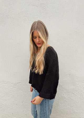 Jana Sweater Top - Black