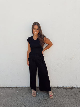 Aubrey Smocked Set - Black