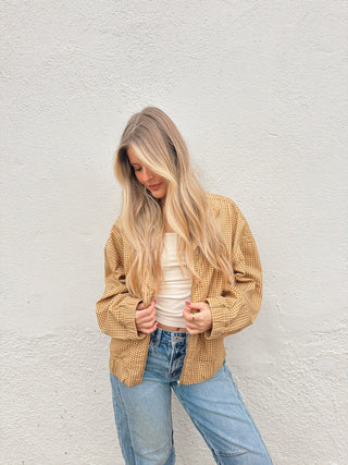 Gingham Collar Jacket