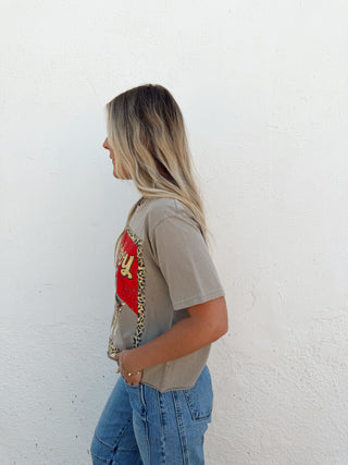Leopard Edge Cowboy Cropped Tee
