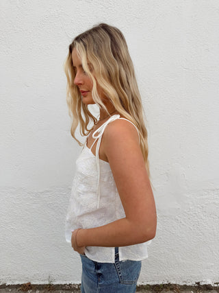 Mel Eyelet Top - Cream