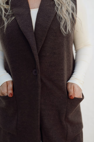 Harley Collared Long Vest