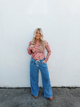 Floral Bloom Mesh Top