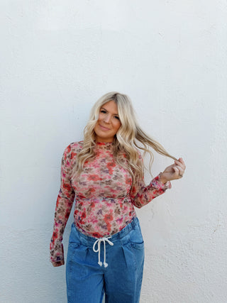 Floral Bloom Mesh Top