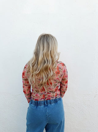 Floral Bloom Mesh Top