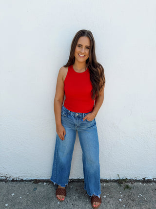 Mae Padded Tank - Red