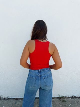 Mae Padded Tank - Red